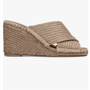 Vince ‘Gaelan 2’ Taupe Woven Espadrille Wedge Slide. Size 9.5